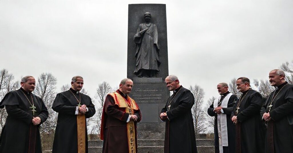 Uroczyście podpisywanie fałszywej deklaracji pojednania wrocławskiego episkopatu z niemieckim pseudoepiskopatem