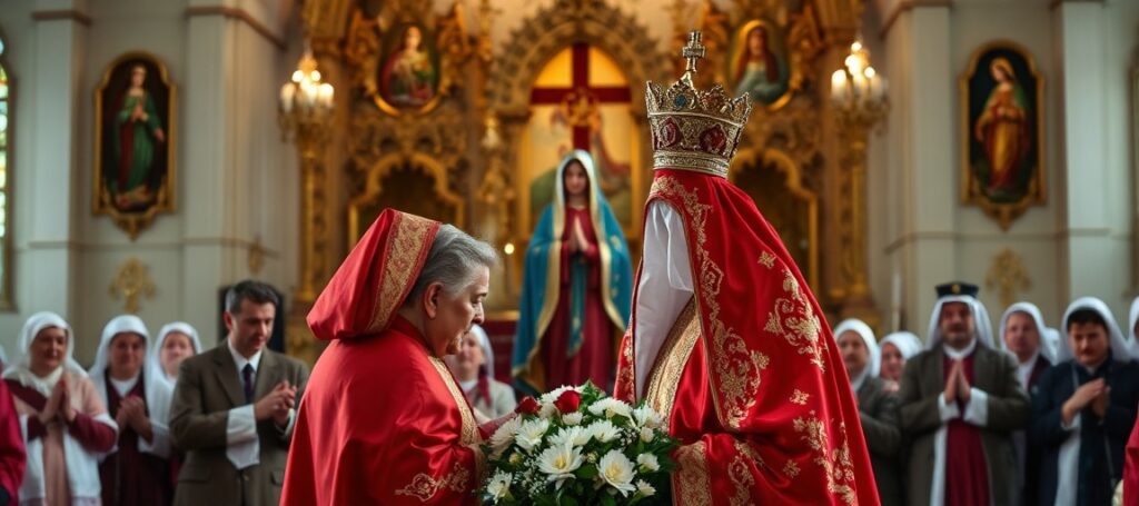 Ceremonia zawierzenia Gorzowa Wielkopolskiego Matce Bożej Fatimskiej z udziałem biskupa Adriana Puta i wiernych