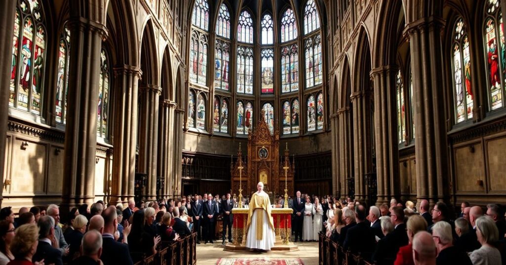 Katedra św. Pawła w Londynie podczas fałszywej instalacji Sary Mullally na stanowisku arcybiskupa Canterbury