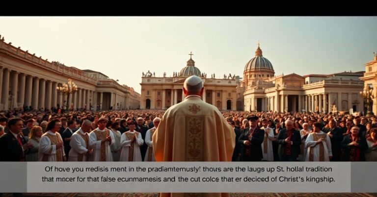 Zgromadzenie wiernych na Placu św. Piotra w Watykanie, krytyka modernistycznego apostazji w Kościele