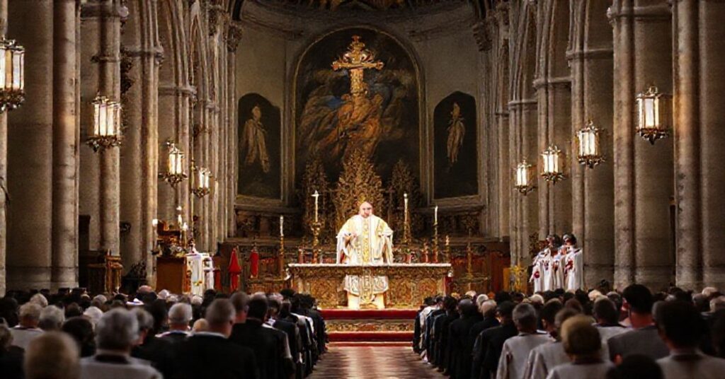 Tradycyjna katolicka uroczystość w katedrze na Wawelu z abp. Markiem Jędraszewskim głoszącym homilię o Chrystusie Królu