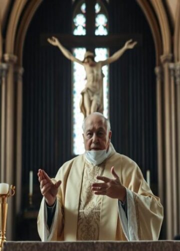 Msza Palmowa we Wrocławiu z abp Kupnym - pusta homilia o krzyżu bez ofiary Wnętrze wrocławskiej katedry podczas mszy palmowej z abp Kupnym na kazańcu