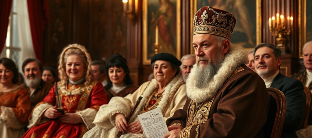 Portret abp. Wojciecha Polaka podczas audiencji u Leon XIV w Watykanie, 28 maja 2026. Arcybiskup w tradycyjnym ornacie przed sztuką sakralną w watykańskiej sali.