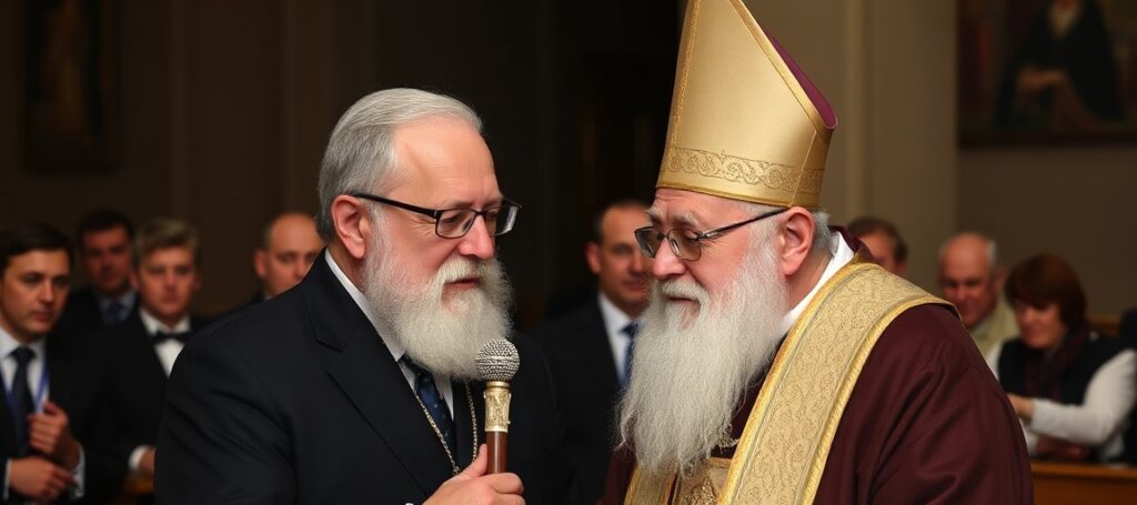 Abraham Foxman spotyka się z antypapieżem Janem Pawłem II w tradycyjnym katolickim kościele