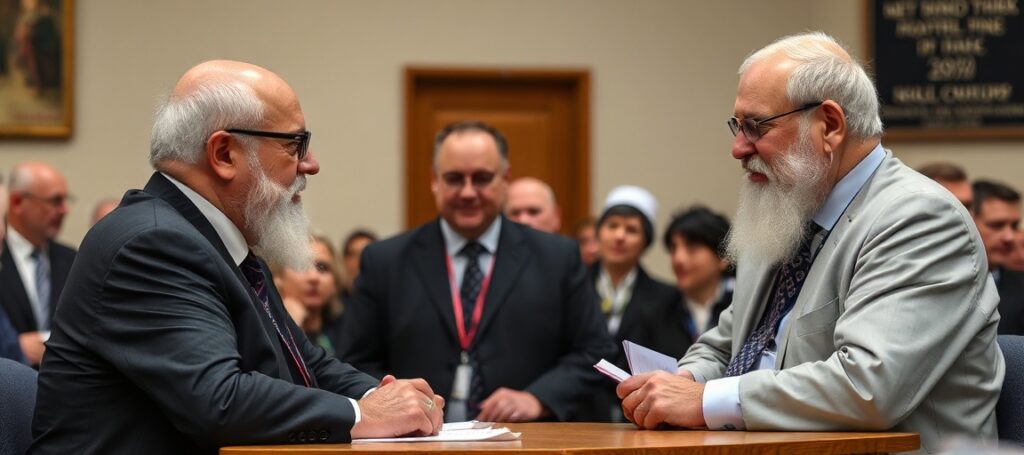 Abraham Foxman i kardynał Grzegorz Ryś modlą się przed pomnikiem ofiar Holocaustu w Yad Vashem