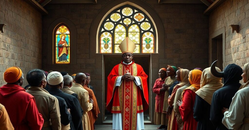Afrykańscy katolicy w tradycyjnym kościele modlą się za jedność i prawdę wiary przed obliczem herezji nowożytnych