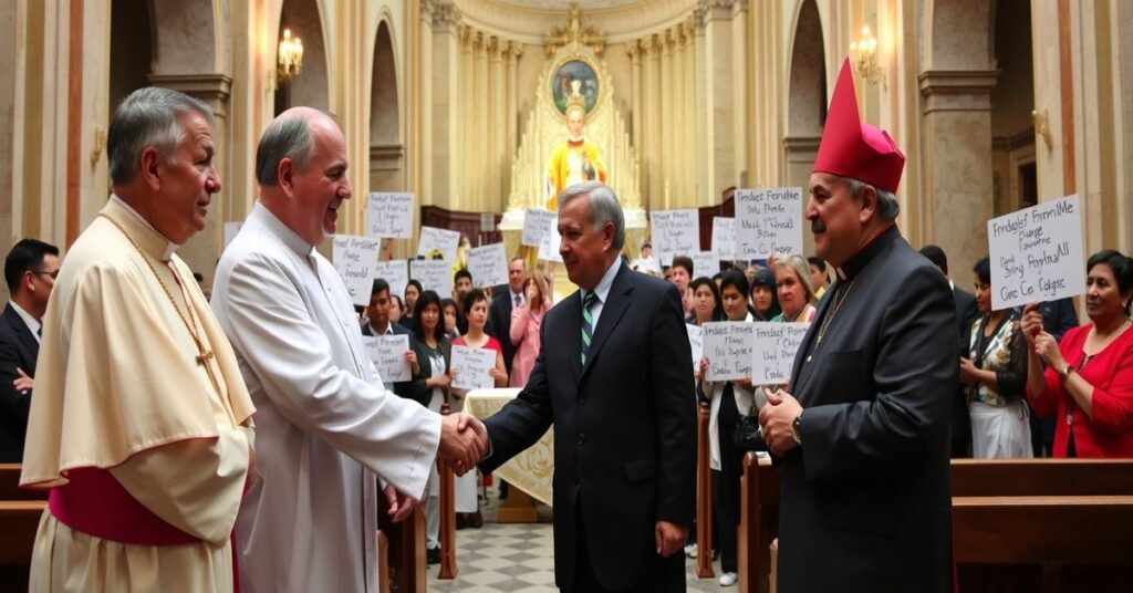 Spotkanie amerykańskiego dyplomaty Mike'a Hammera z kubańskimi "biskupami" w katedrze w Hawanie.