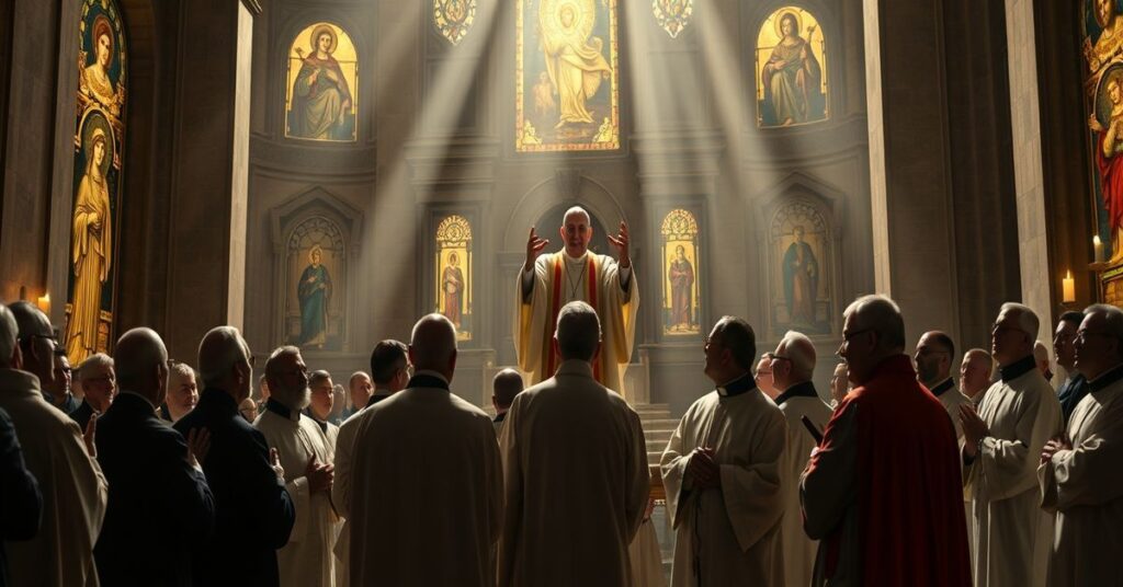 Sedevacantysta katolicki podczas modlitwy Anioł Pański w Watykanie z antypapieżem Leonem XIV