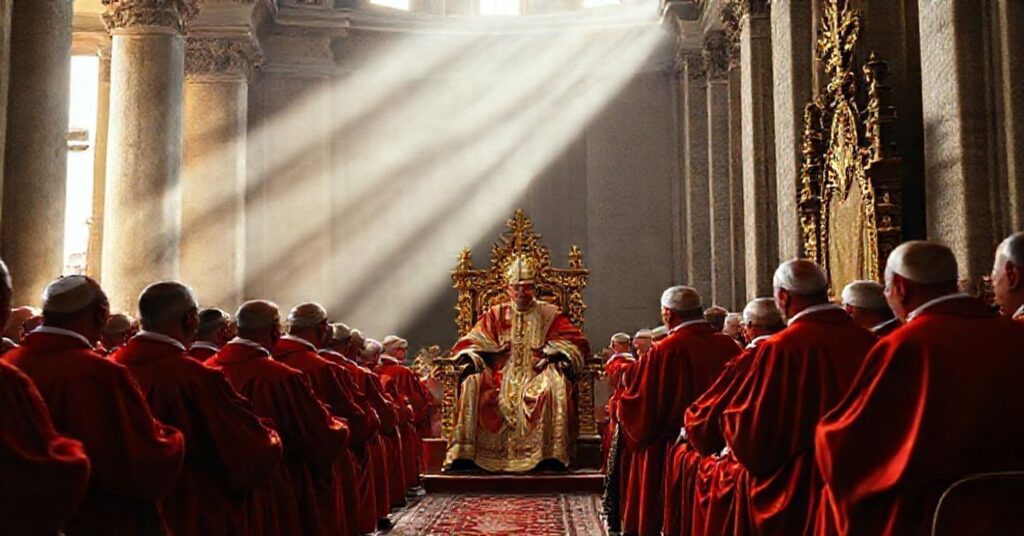 Sobór kardynalski anty-papieża Leona XIV w Bazylice św. Piotra w Watykanie.