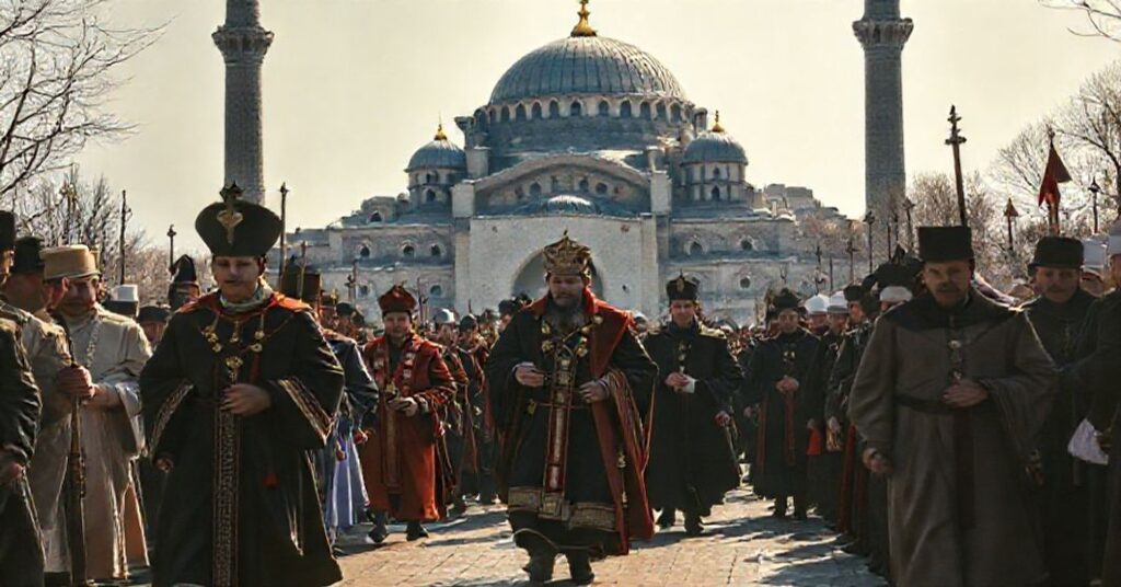 Powściągliwa pielgrzymka anty-papieża Leona XIV do Turcji z ekumenicznymi przedstawicielami przed mauzoleum Mustafy Kemala Atatürka.