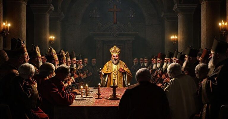 Grupa antychrześcijan na zgromadzeniu w Izniku pod przewodnictwem Leona XIV i patriarchy Konstantynopola