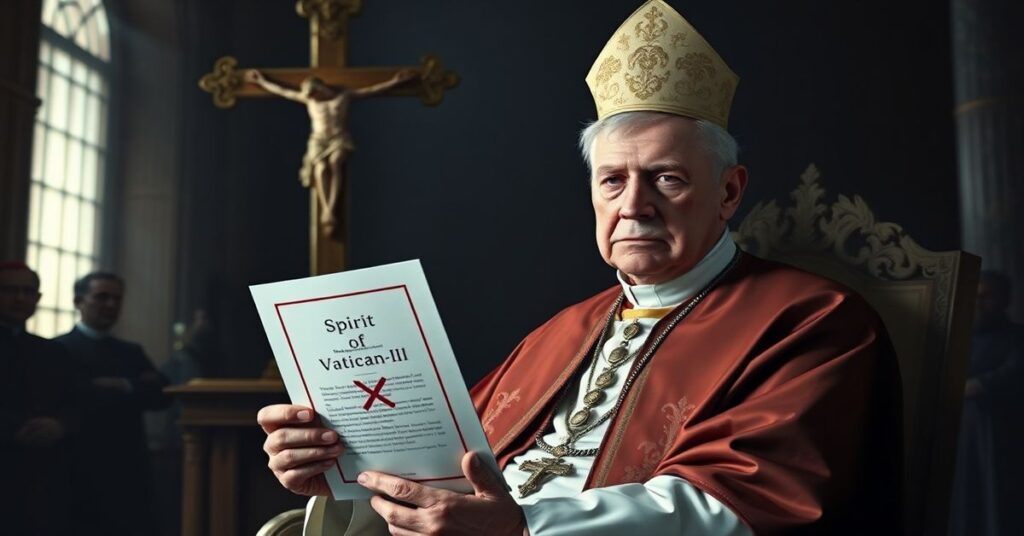 Portret Josepha Ratzingera w Watykanie - antypapież Benedykt XVI w czasie fałszywej rezygnacji z 2013 roku