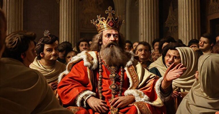 Antypapież Leon XIV podczas audiencji w fałszywym "Placu św. Piotra" w pseudo-Watykanie