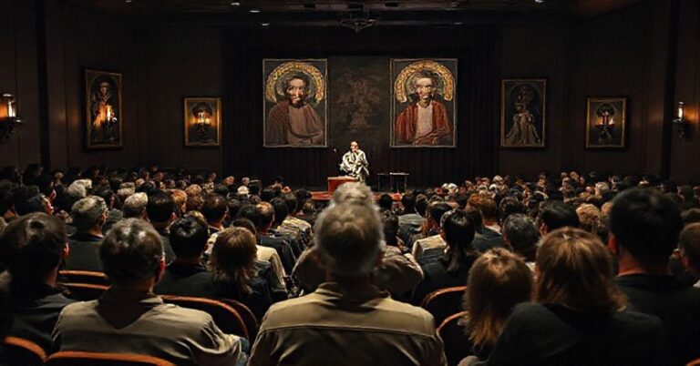 Konkretny obraz przedstawiający fałszywe nauki antypapieża Leona XIV podczas przemówienia do australijskiej młodzieży katolickiej