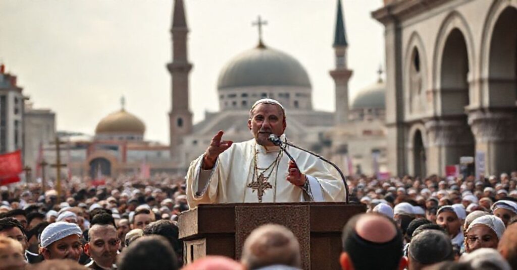 Solemne wystąpienie Leonem XIV w Bejrucie w 2025 roku na Placu Męczenników