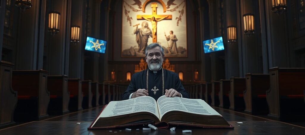 Antypapież Leon XIV podczas bluźnierczej pielgrzymki eucharystycznej w katedrze w Filadelfii – akt świętokradztwa i herezji