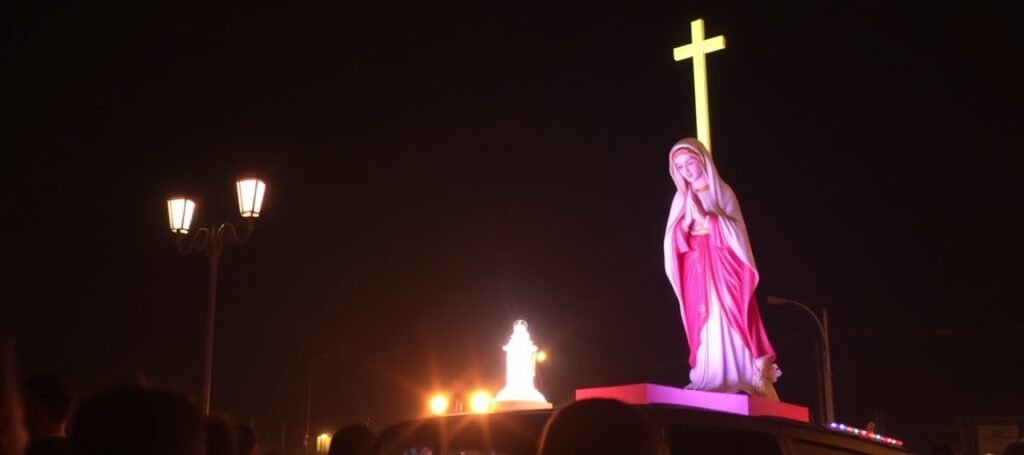 Antypapież Leon XIV modli się na miejscu zamachu na Jana Pawła II na placu św. Piotra w fałszywe święto Fatimy