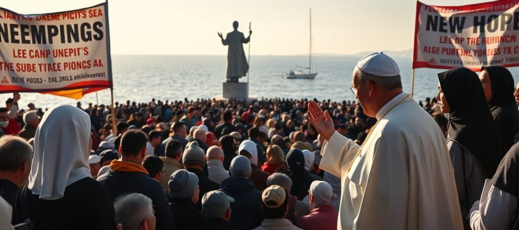 Antypapież Leon XIV błogosławi migrantów na Lampedusie pomimo fałszywej ewangelizacji i humanitaryzmu - krytyka apostazji z perspektywy tradycyjnej katolickiej