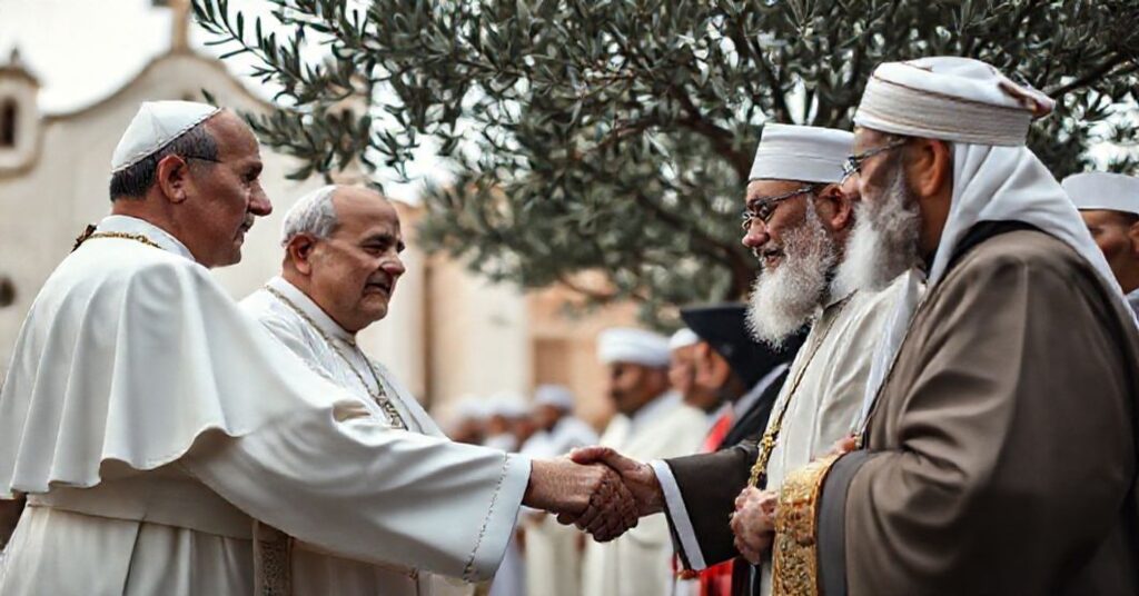 Antypapież Leon XIV w biało-papieskich szatach spotyka przywódców islamu i sekty druzyjskiej w Bejrucie