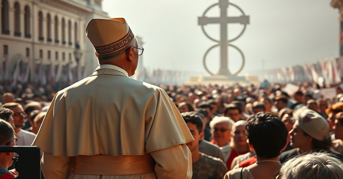 Antypapież Leon XIV (Prevost) podczas wizyty w Hiszpanii w 2026 roku - modernistyczny spektakl w cieniu apostazji.