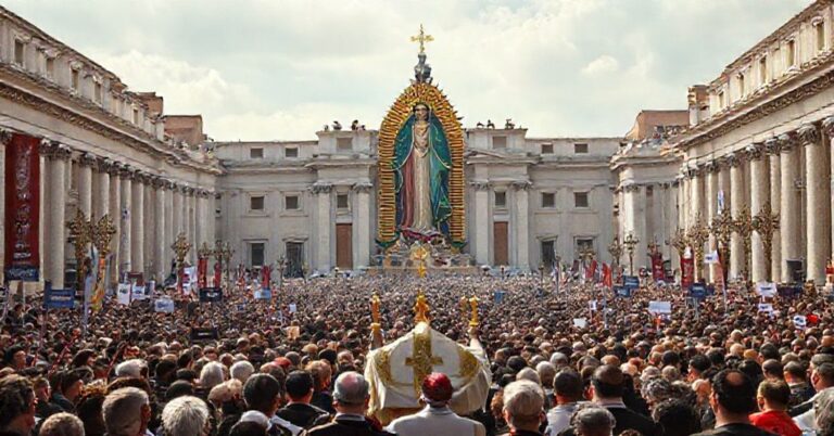 Zdjęcie przedstawiająca uroczystość antykościelną pod przewodnictwem uzurpatora Leona XIV w Rzymie