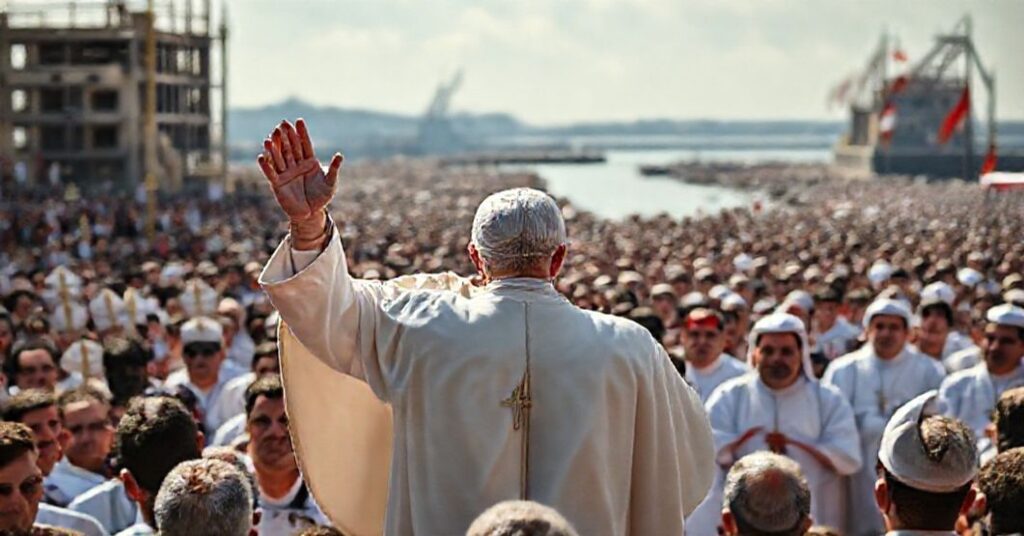 Wizyta antypapieża w Libanie: fałszywa msza z udziałem 150 tysięcy osób w ruinach portu w Bejrucie