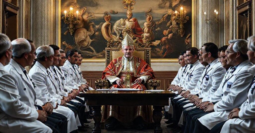 Anypapież Leon XIV spotyka się z francuskimi kardiologami w Watykanie.