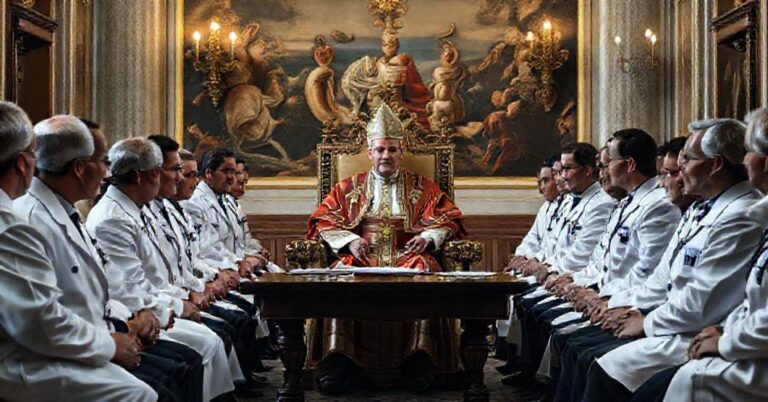 Anypapież Leon XIV spotyka się z francuskimi kardiologami w Watykanie.