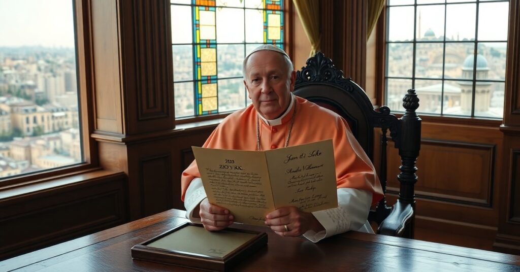 Papież Leon XIV podczas modlitwy nad listem otwartym katolickich teologów apelujących do Stolicy Apostolskiej o uznanie Izraela za 'znak Bożej Opatrzności'