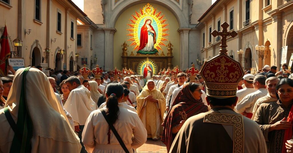 Pielgrzymka katolicka w Luandzie pod rzekomym obrazem Matki Boskiej Fatimskiej, oczekiwanie na przydomka 'Papieża' Leona XIV.