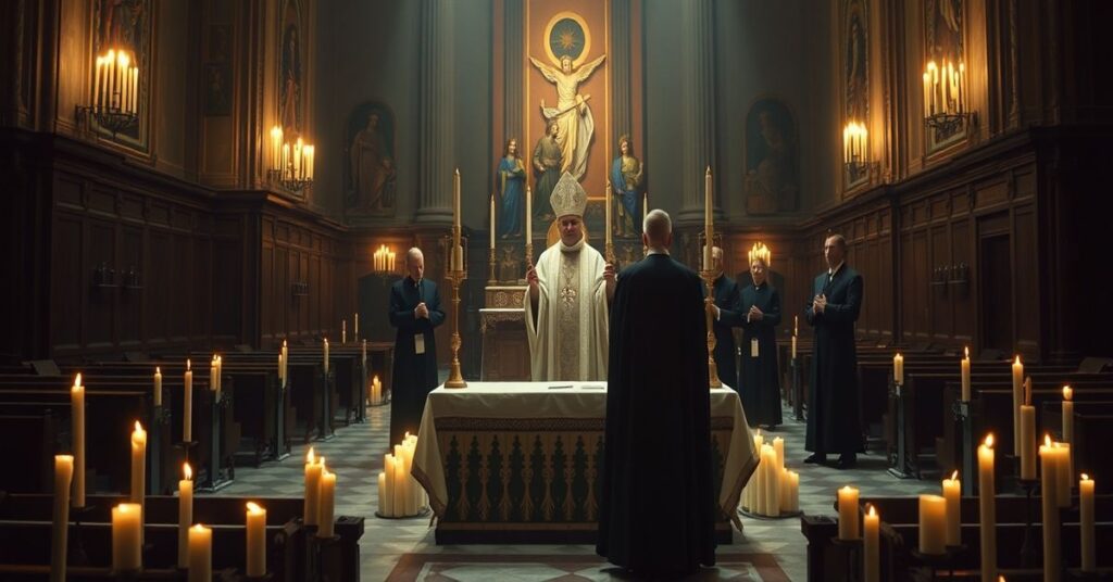 Scena tradycyjnego Kościoła katolickiego z fałszywym instytutem 'Arcybiskupa' Jamesa Golki w Denver. Przerażający obraz apostazji nowo-modernistycznej.