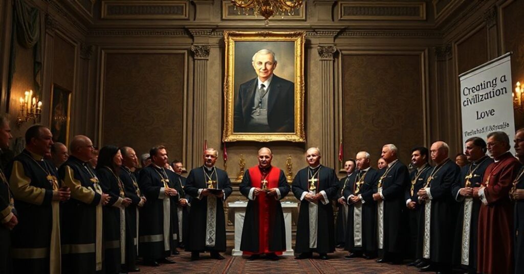 Ceremonia wręczenia nagród Totus Tuus na Zamku Królewskim w Warszawie z pseudo-biskupami w modernistycznych ornatach.