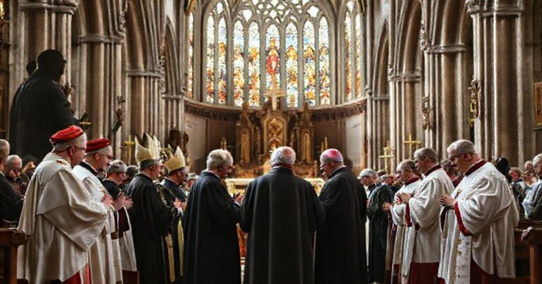 Wnętrze wrocławskiej archikatedry św. Jana Chrzciciela podczas fałszywych obrad pojednania biskupów polskich i niemieckich.