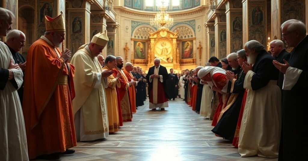 Solemne liturgie w Hagii Sofii z patriarchą Bartłomiejem i fałszywym papieżem skłaniającym się przed schizmatykiem.