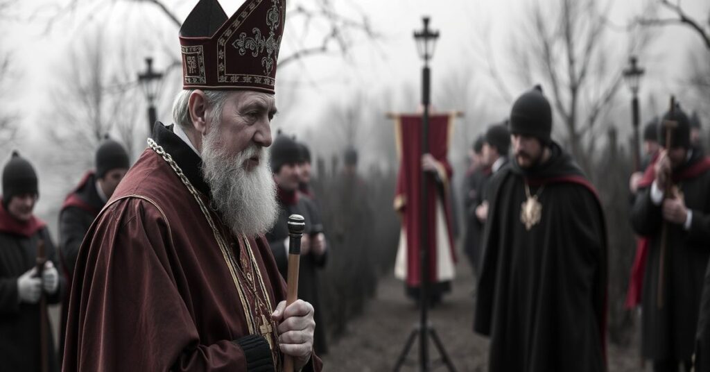 Kard. Grzegorz Ryś stoi przed ołtarzem w katedrze krakowskiej, symbolizując odrzucenie katolickiej doktryny o małżeństwie.