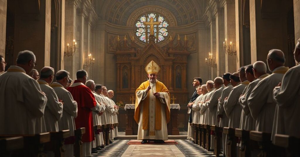 Rytualne zaproszenie antypapieża do sanktuarium jako akt apostazji - tradycyjne sanktuarium katolickie, defilowane przez obecność fałszywego papieża