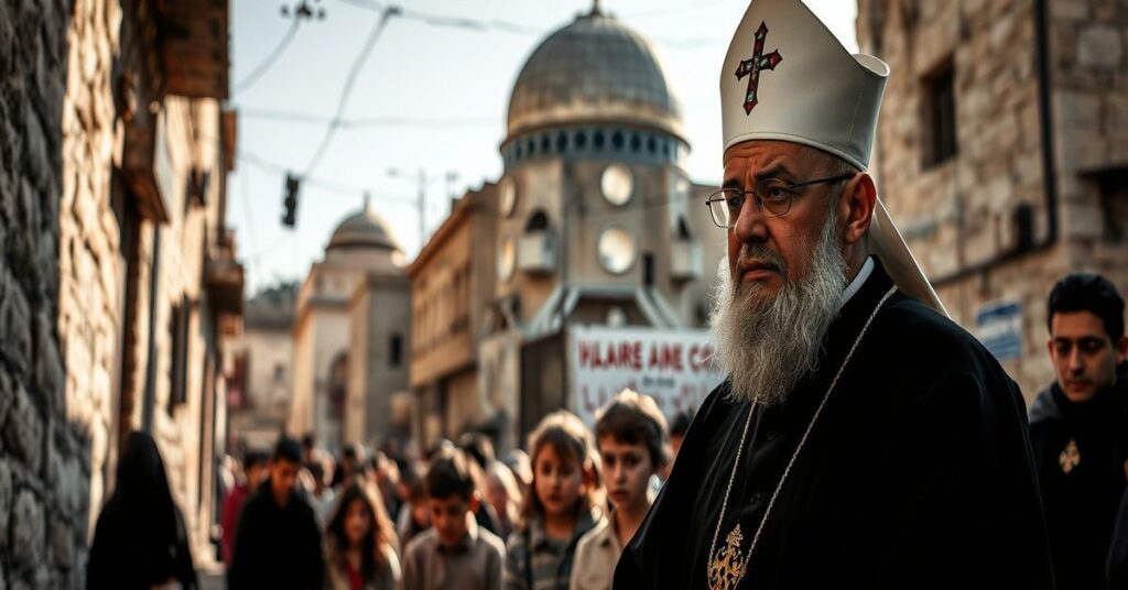 Ojciec Ibrahім Faltas wśród przerażonych dzieci w Jerozolimie - wizualne uosobienie głębokiej apostazji współczesnego katolicyzmu.