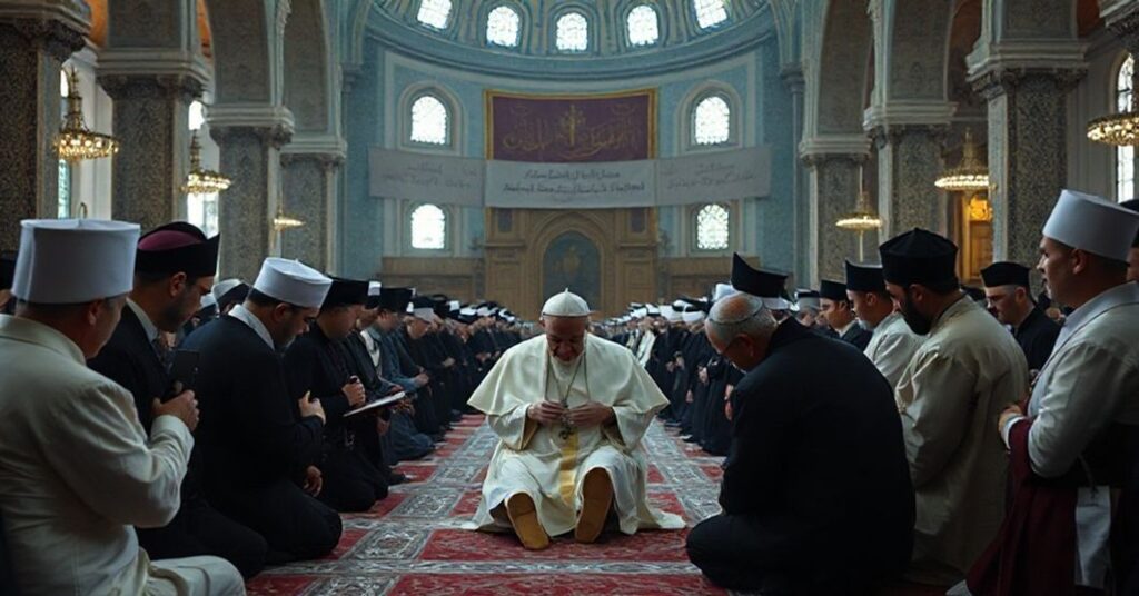 Scena apostazji w Stambule: rzekomy papież Leon XIV modli się w meczecie wraz z patriarchą Konstantynopola.