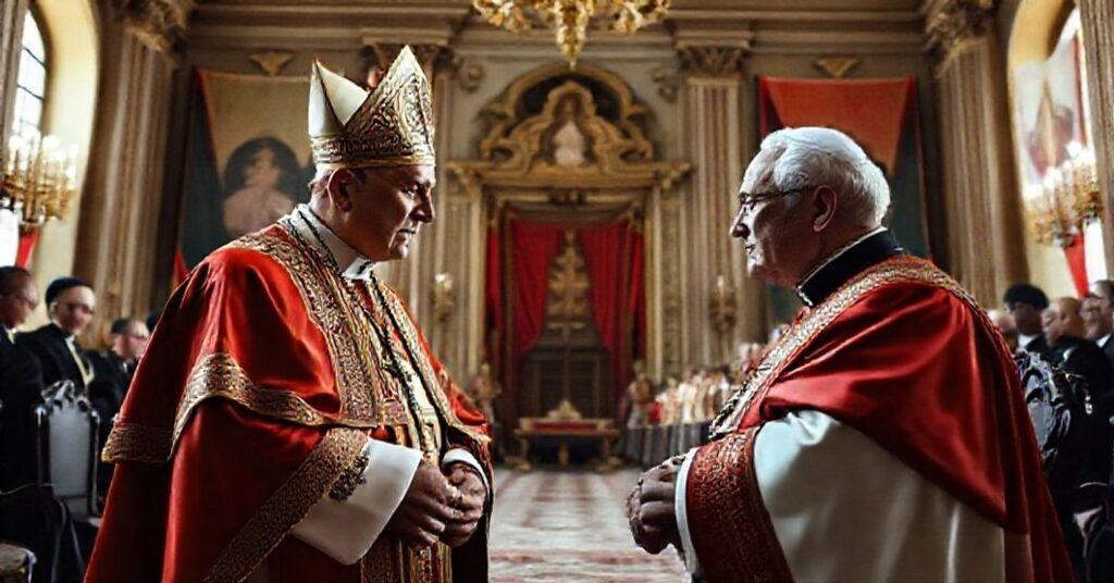 Sobór Watykański i antykoscioł: symboliczna wizyta fałszywego papieża z prezydentem - ilustracja apostazji