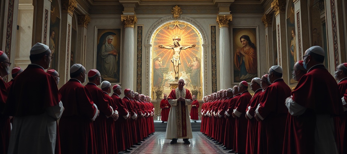 Soborowa hojarzdowość: Robert Prevost jako 'Leo XIV' przygotowuje fałszywą encyklikę w Sali Synodalnej w Watykanie