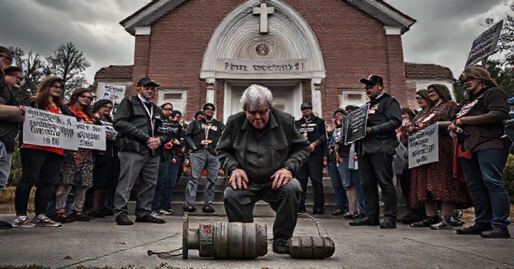 Uwaga: Filmowanie incydentu przed kościołem św. Anny w Conway w Karolinie Południowej, 2025 r.