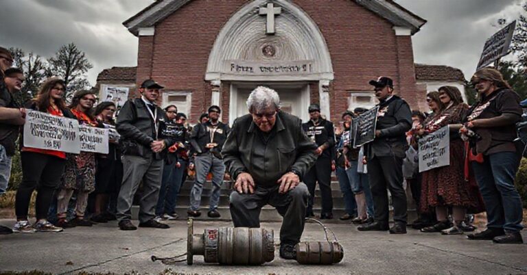 Uwaga: Filmowanie incydentu przed kościołem św. Anny w Conway w Karolinie Południowej, 2025 r.