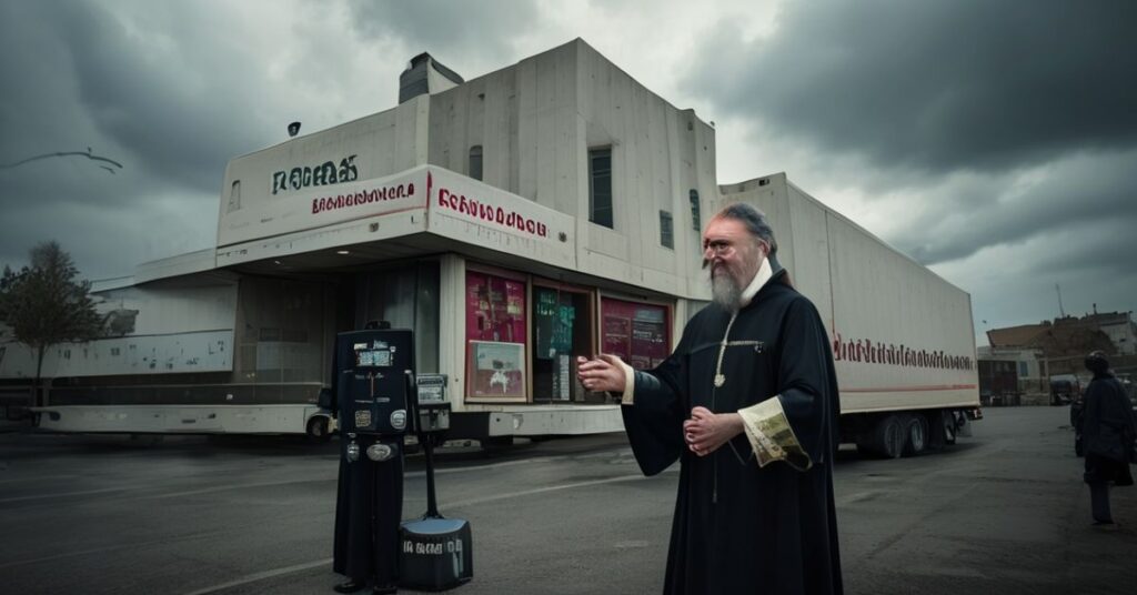 Wizerunek symbolizujący apostazję neo-kościoła: pustka tradycji i sprzedawany humanitaryzm