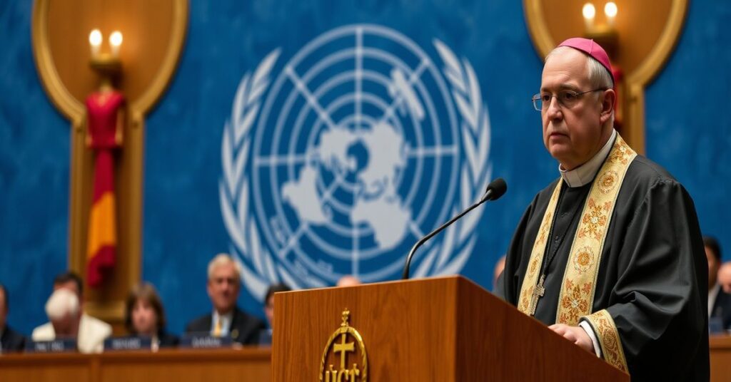 Arcybiskup Gabriele Caccia przemawia na sesji Komisji ONZ ds. Statusu Kobiet w Nowym Jorku w 2026 roku