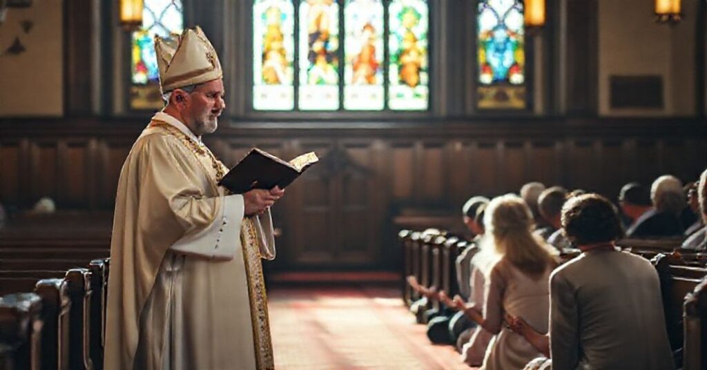 Arcybiskup Wiesław Śmiglia przemawia w tradycyjnym kościele katolickim o sakramencie małżeństwa i rodzinie