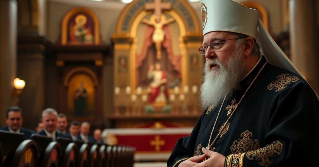 Arcybiskup Sviatosław Szewczuk wypowiadający się w katedrze greckokatolickiej o fałszywym ekumenizmie i modernistycznym pojednaniu polsko-ukraińskim
