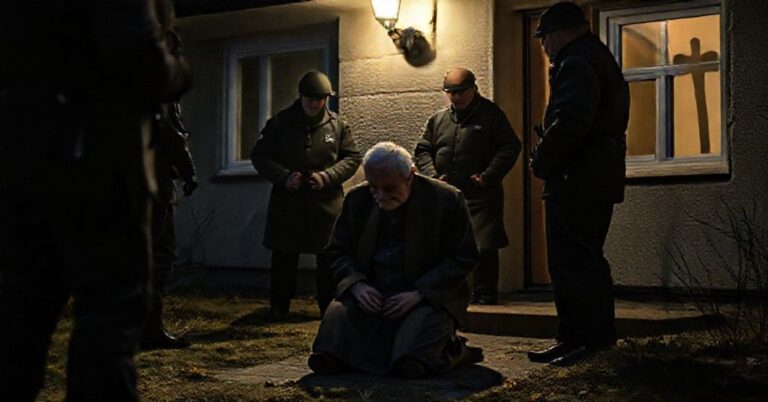 Scena aresztowania ojca ks. Michała Olszewskiego przez prokuraturę Bodnara