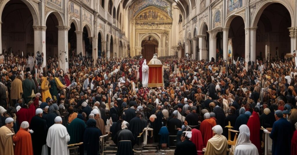 Zdjęcie przedstawiające groźbę modernistycznej profanacji kultu relikwii św. Franciszka w Asyżu w 2026 roku