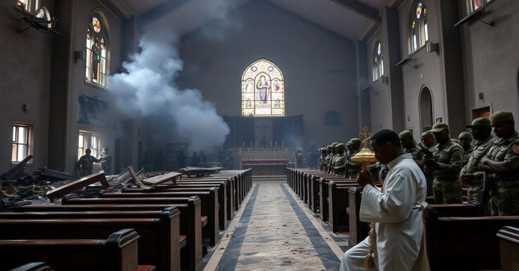 Scena ataku na katolicki kościół w Ariko w Nigerii w Wielkanoc 2026
