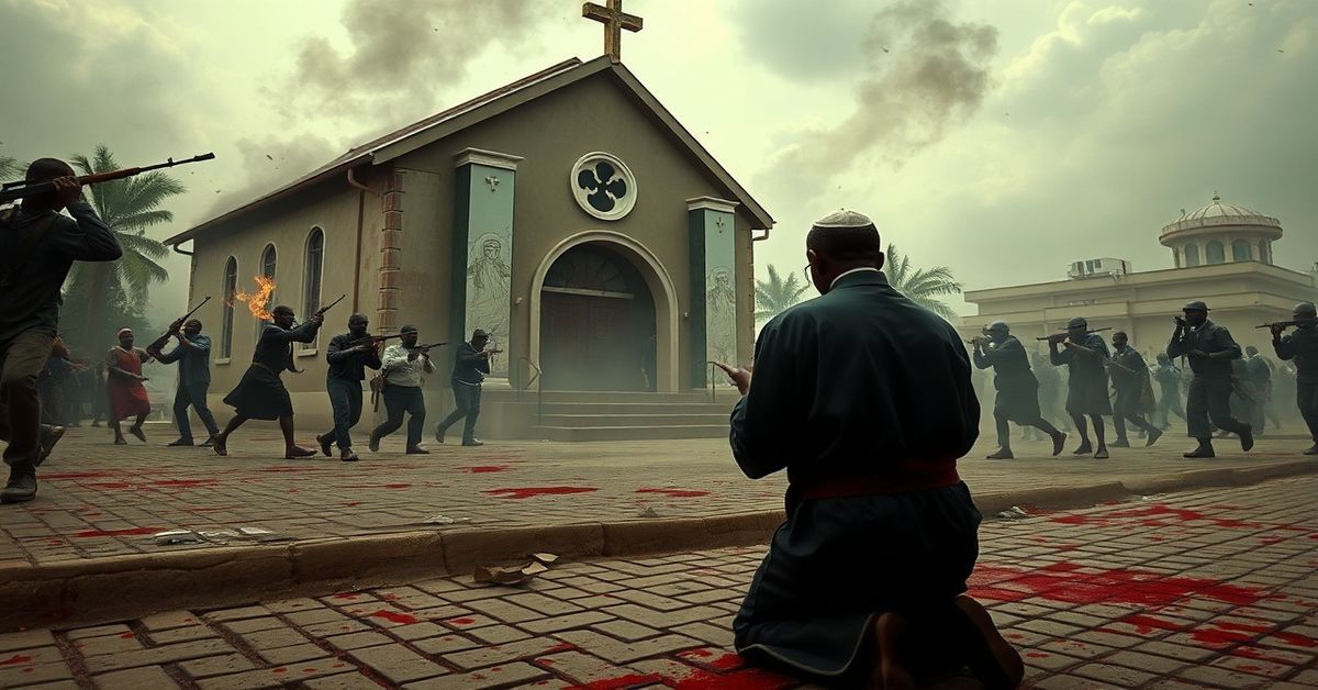 Atak na kościół katolicki w Nigerii podczas Wielkanocy 2026 - wierni uciekają przed terrorystami podczas mszy Novus Ordo